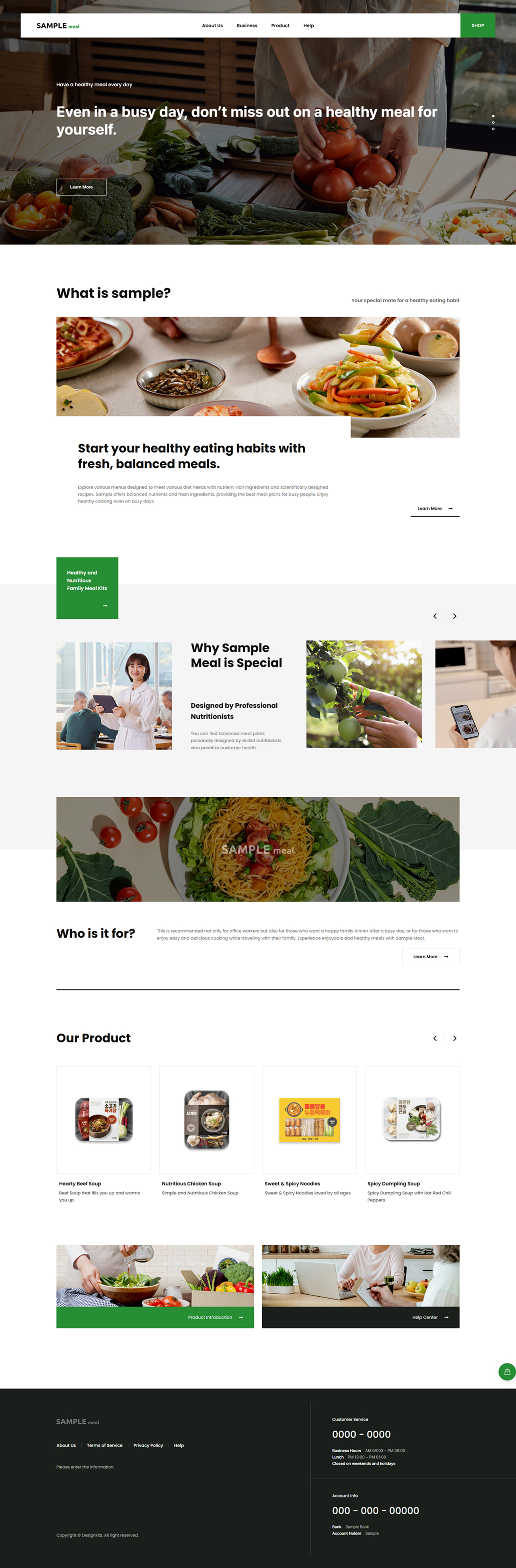 Healthy Meal Delivery Website Template | Meal Kit & Food UI/UX
