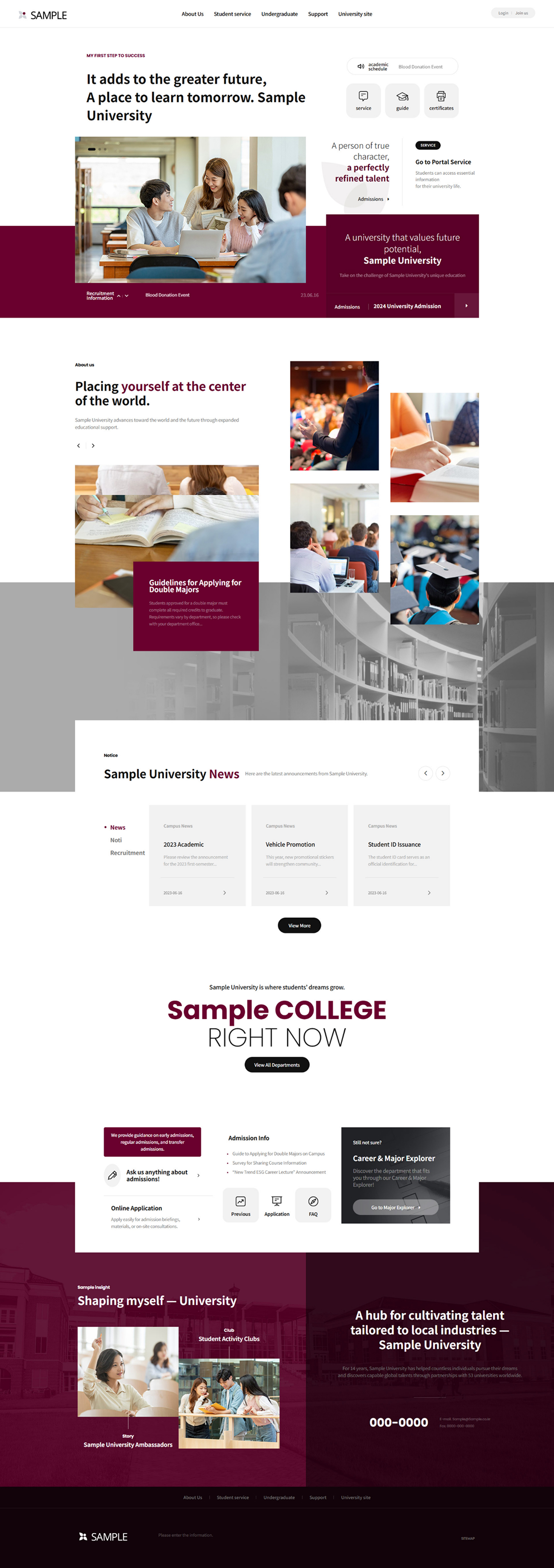 University Website Template College Education Responsive UI UX