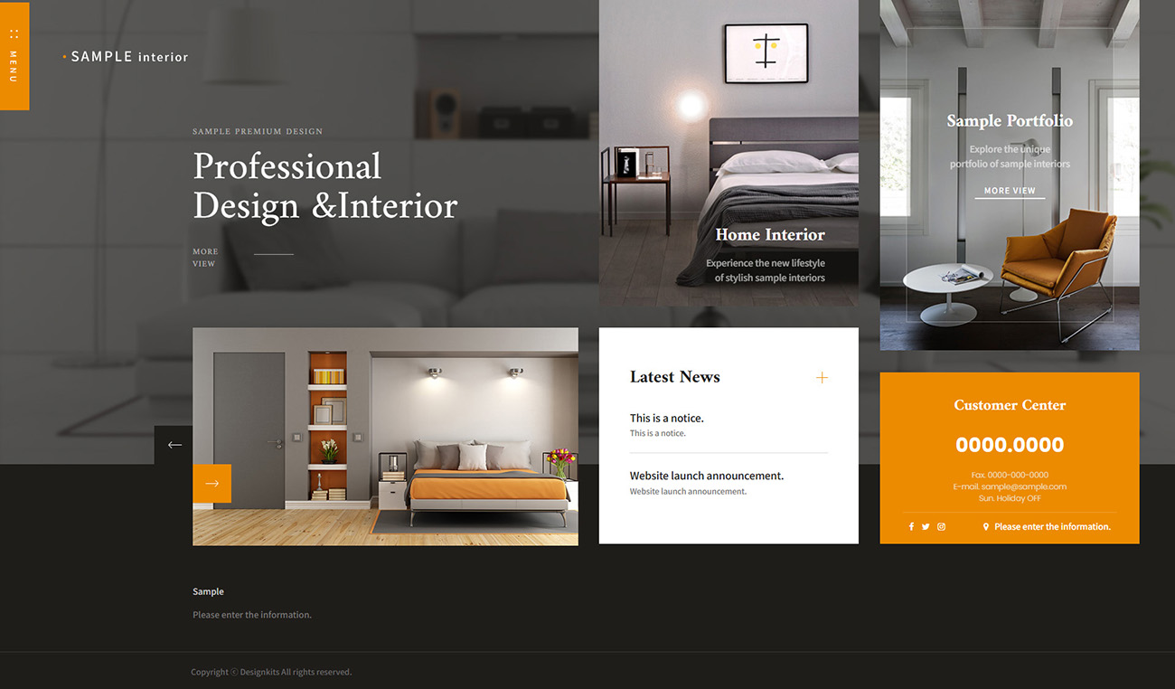 Interior Design & Portfolio Website HTML Template pc product image