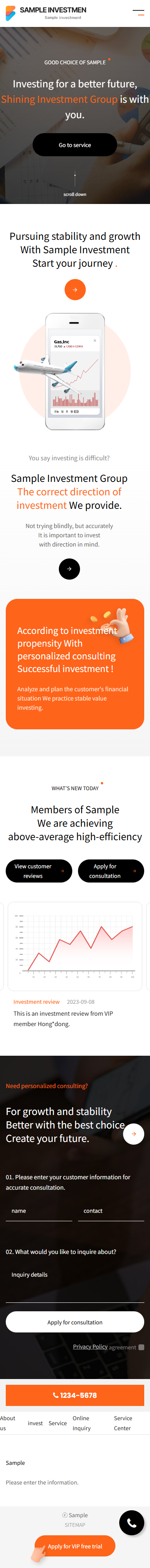 Investment & Financial Consulting Website UI Template mobile product image
