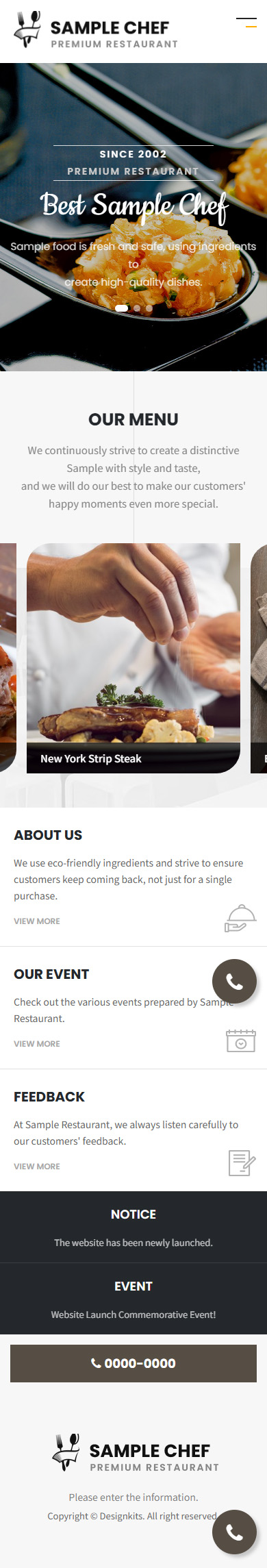 Premium Restaurant Chef HTML Website Template mobile product image