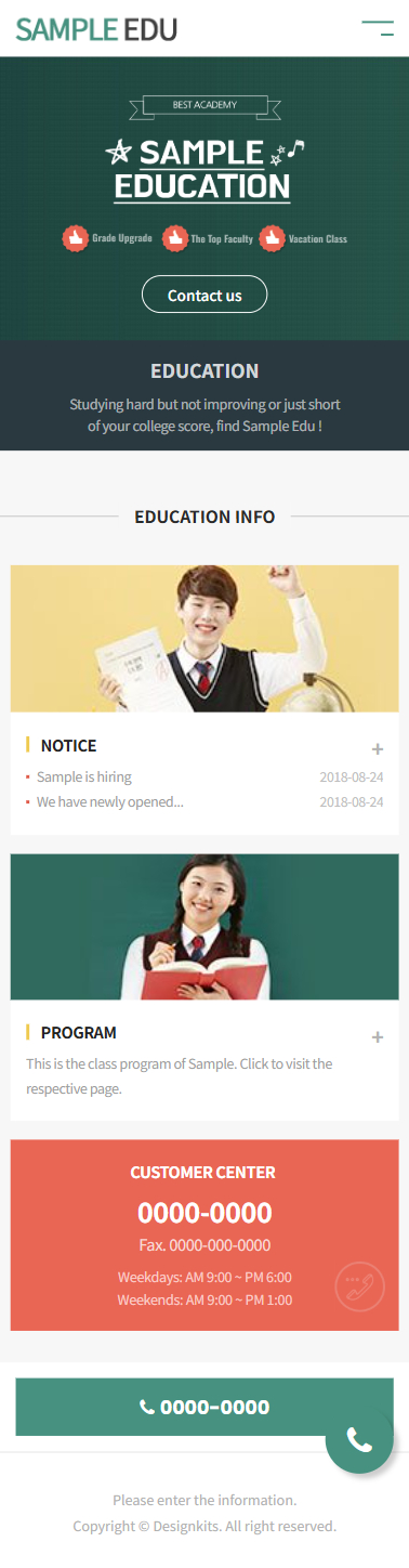 Education & Academy Website HTML Template mobile product image
