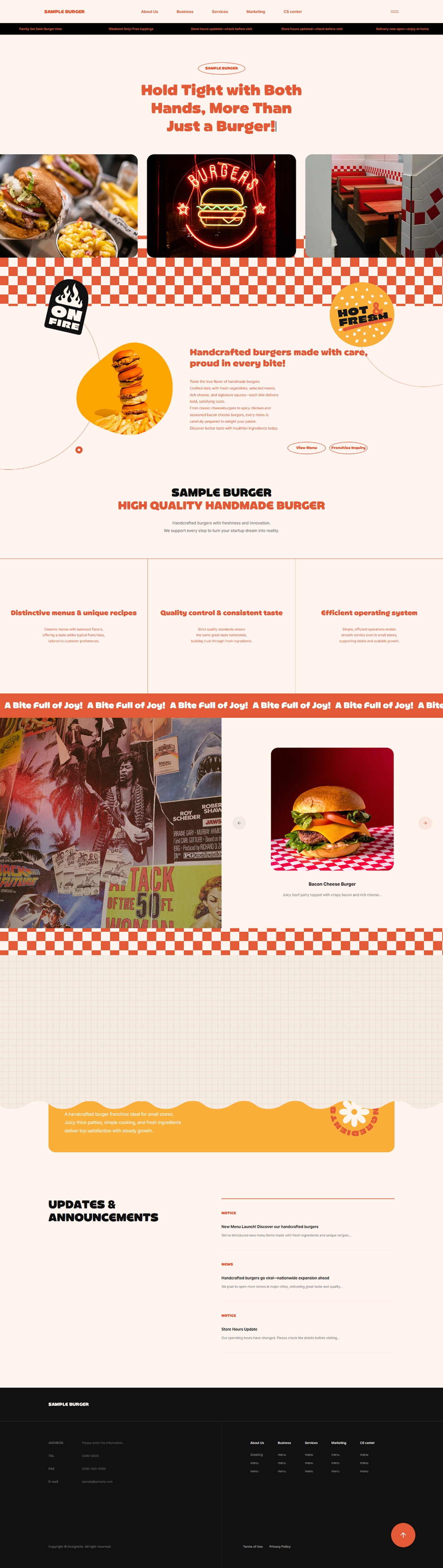 Burger Restaurant Website Template Fast Food Responsive UI UX