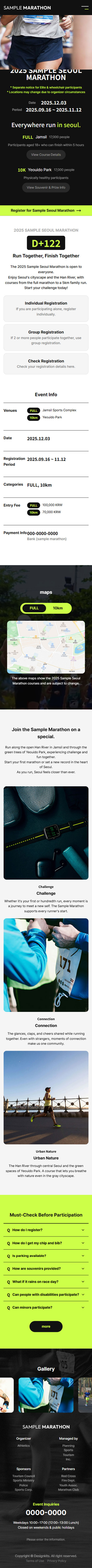 Marathon Event & Sports Registration Website UI Template mobile product image