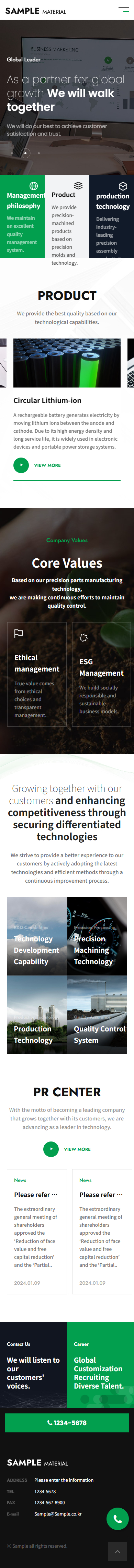 Manufacturing & Technology Corporate Website UI Template mobile product image