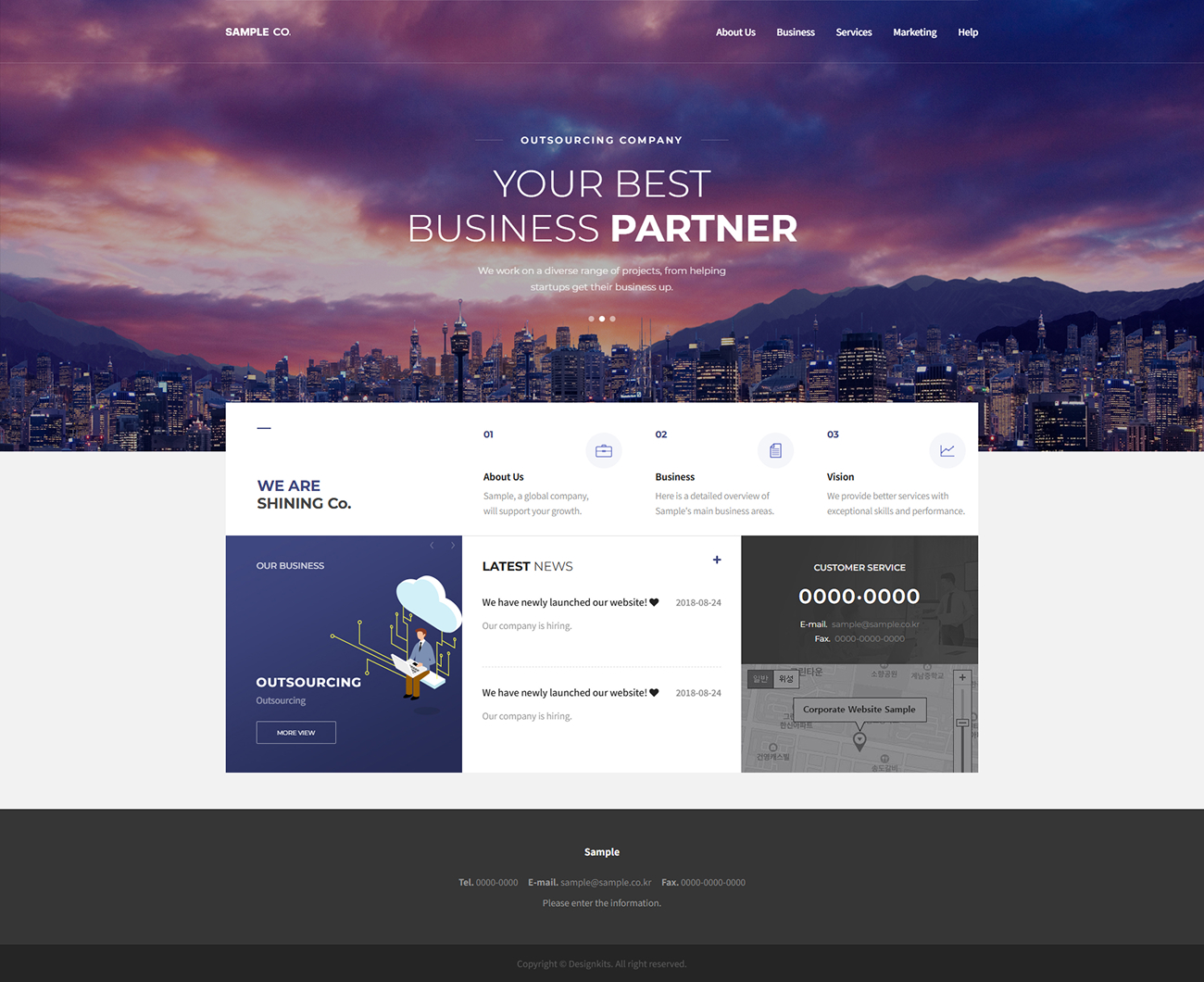 Outsourcing Business Corporate Website HTML Template pc product image