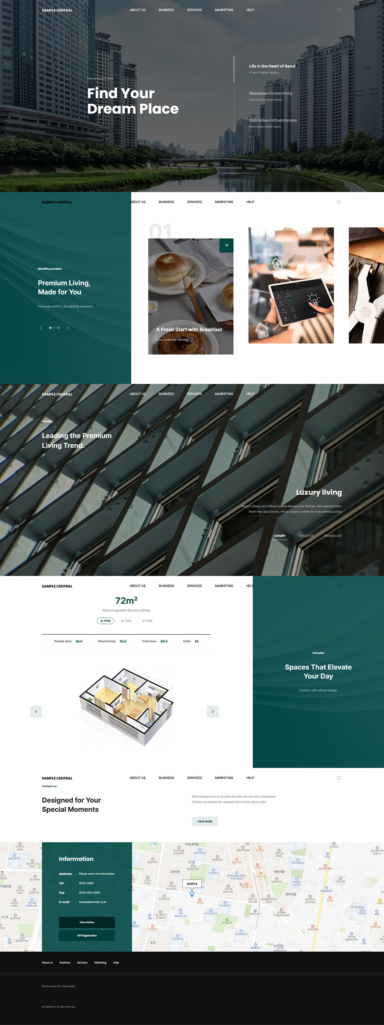 Luxury Apartment & Premium Living Real Estate Website UI Template