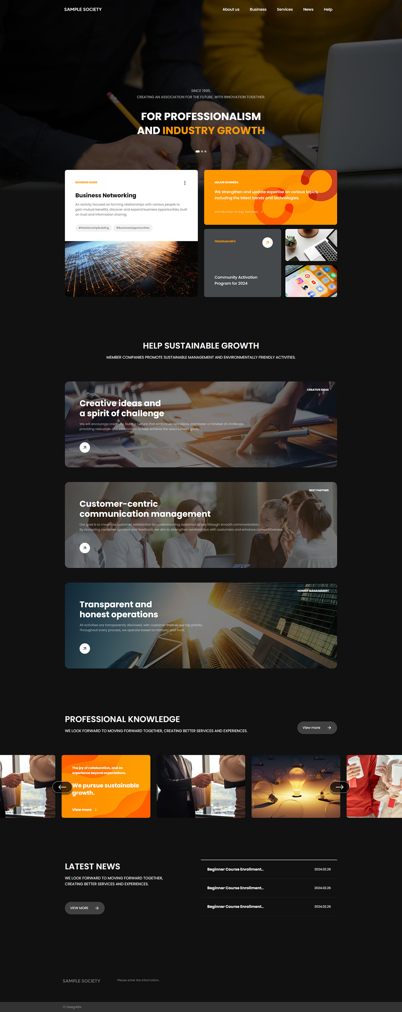 Professional Association Website Template for Business Networks, Industry Groups & Organizations