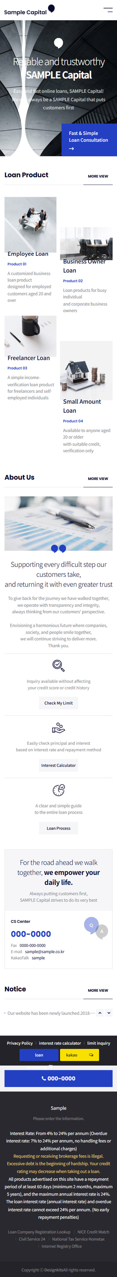 Modern Loan & Financial Services Website Template for Lending Companies mobile product image