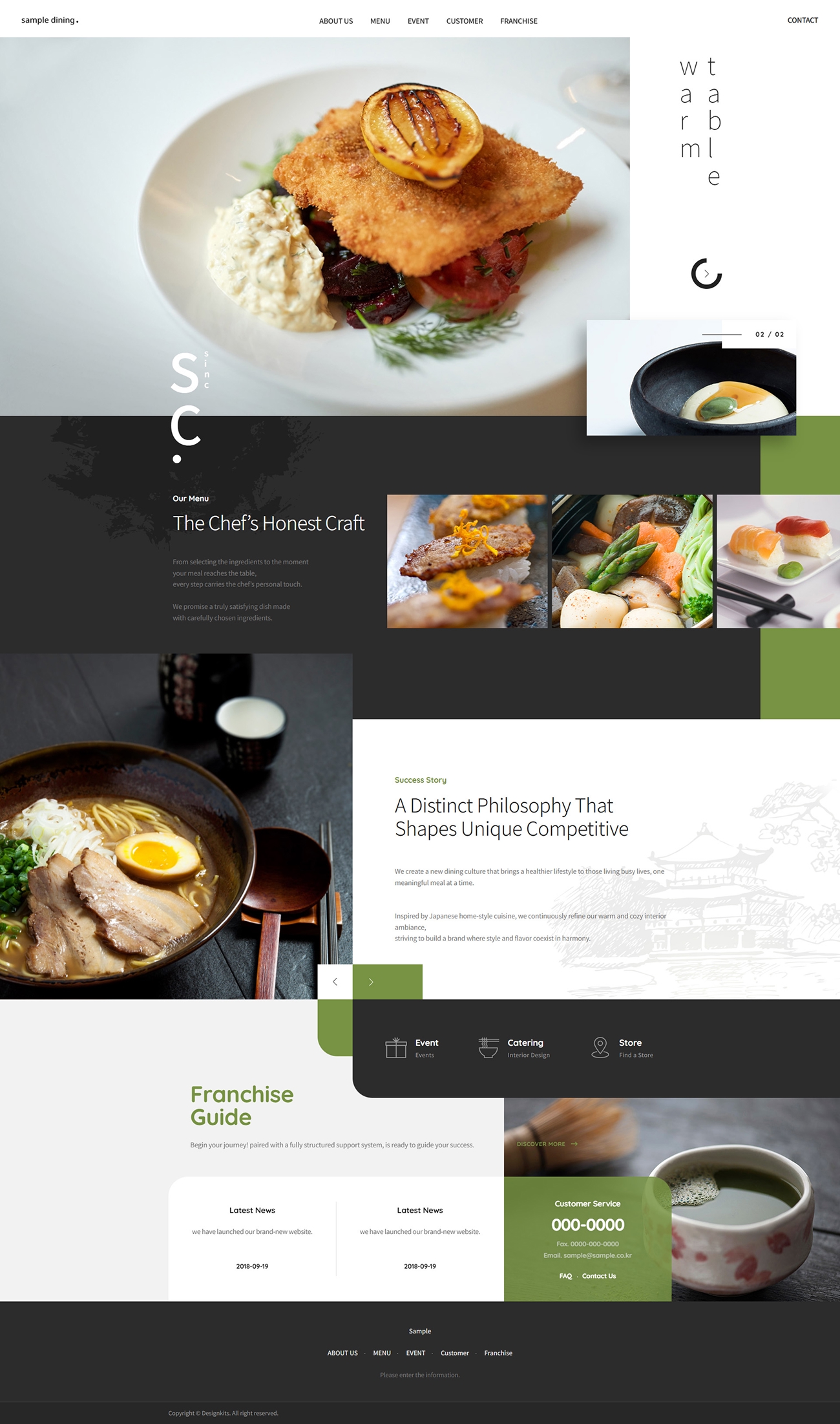 Fine Dining Restaurant Website Template with Chef Menu UI