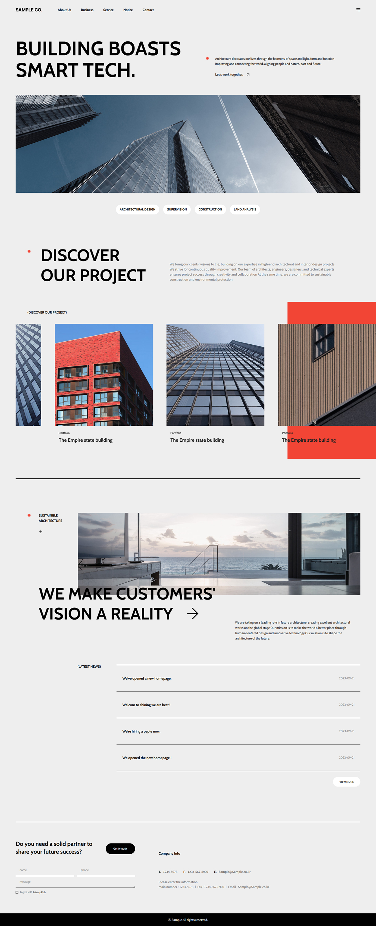 Architecture & Construction Company Website UI Template