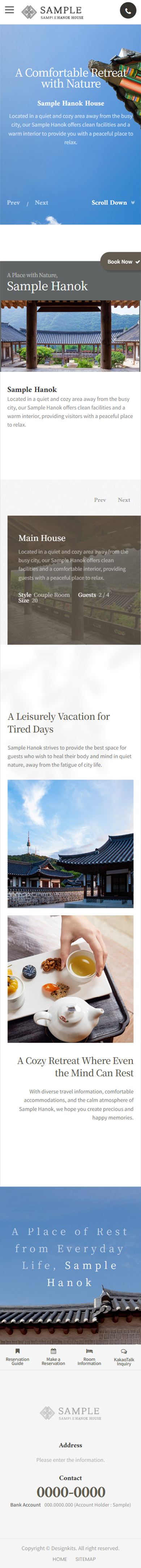 Hanok Stay Accommodation HTML Website Template mobile product image