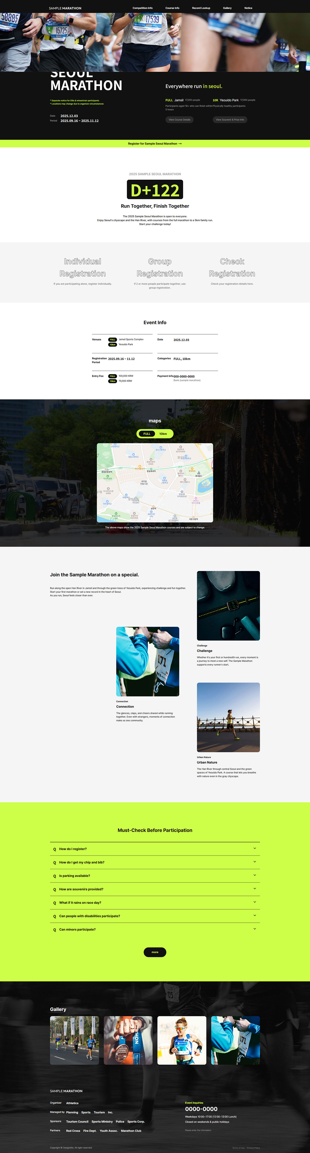 Marathon Event & Sports Registration Website UI Template