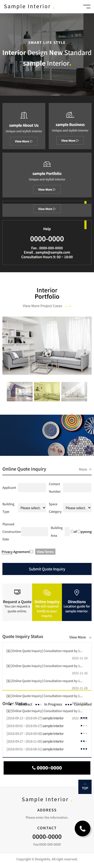 Interior Design Portfolio HTML Website Template mobile product image