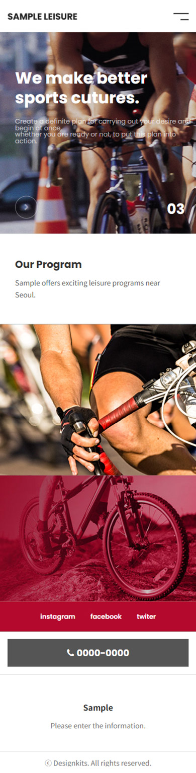 Leisure Sports Activity Website HTML Template mobile product image