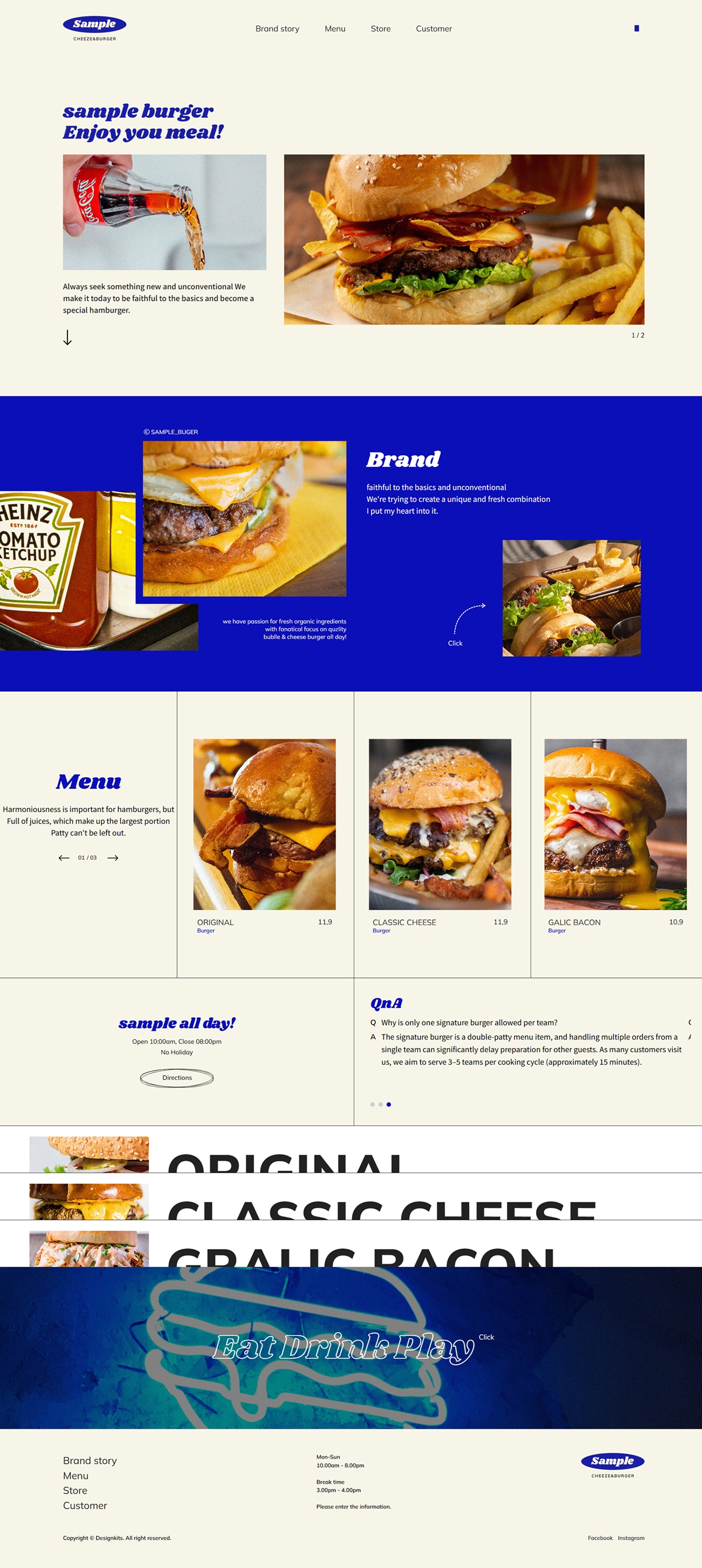 Burger Restaurant Website Template for Fast Food & Casual Dining Brands