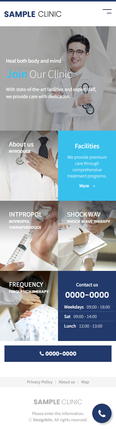 Clinic & Medical Care Website HTML Template mobile product image