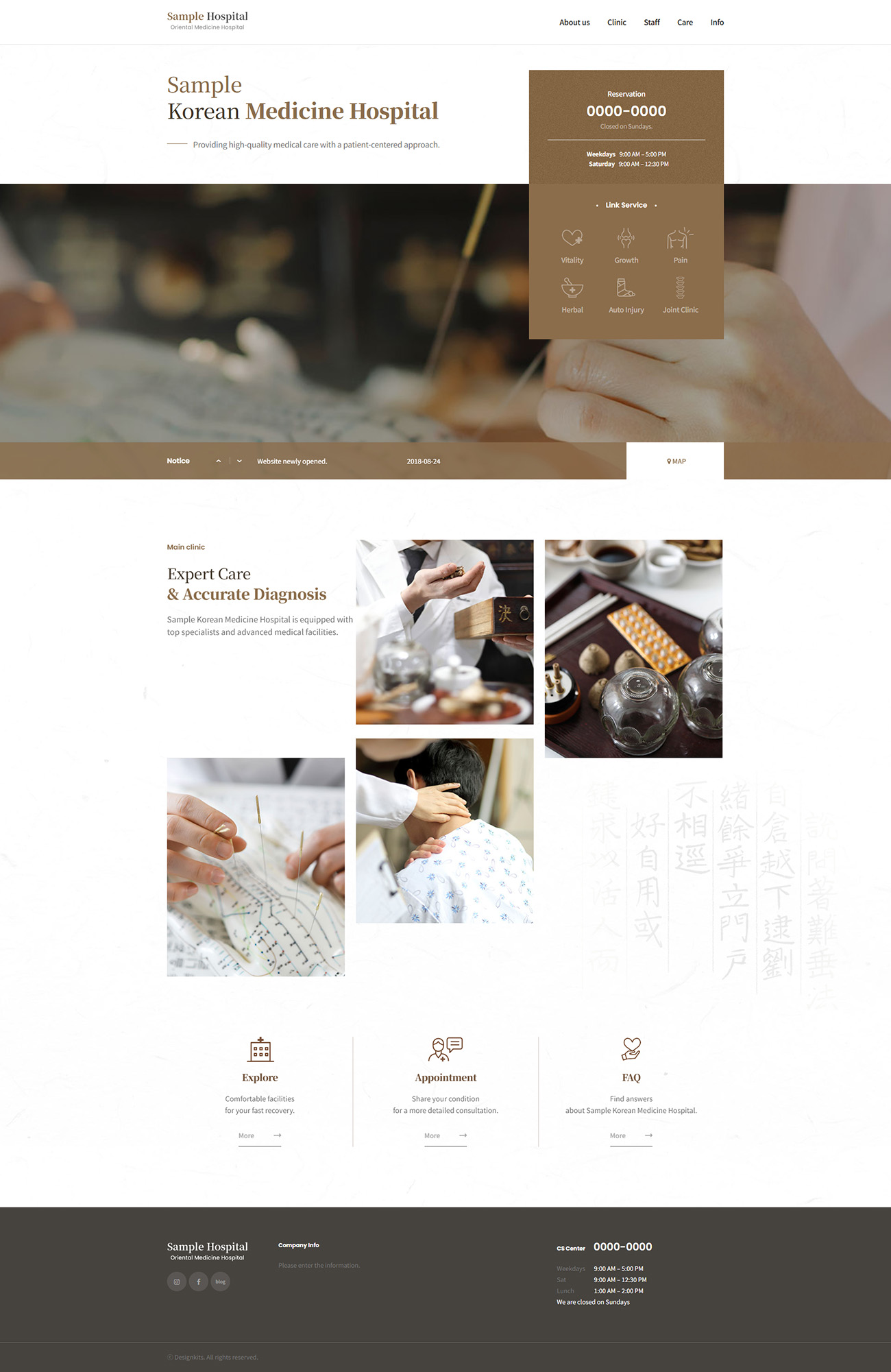 Oriental Medicine Hospital Website UI Template