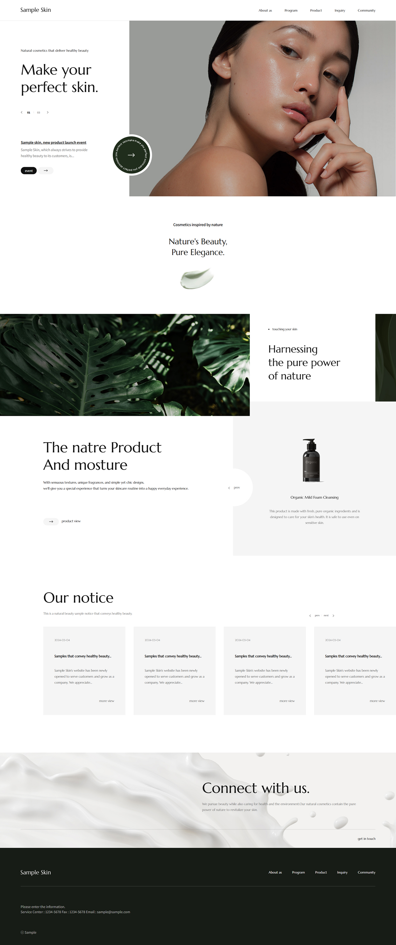 Natural Skincare Website Template for Beauty Brands, Cosmetics & Organic Skin Care