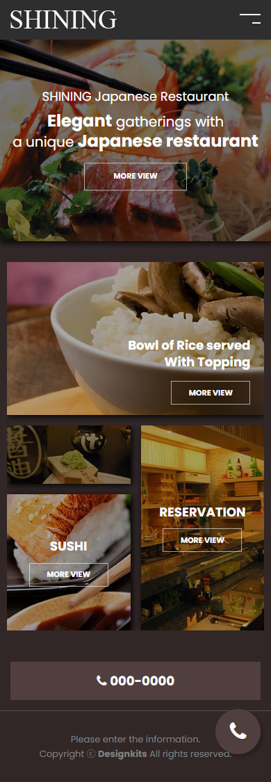 Japanese Restaurant & Sushi Dining Website HTML Template mobile product image