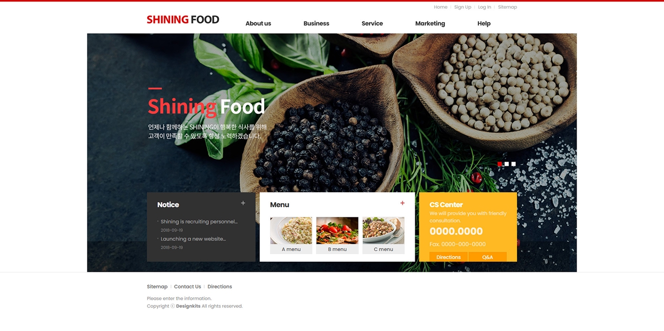 Restaurant & Food Menu Showcase Website HTML Template pc product image