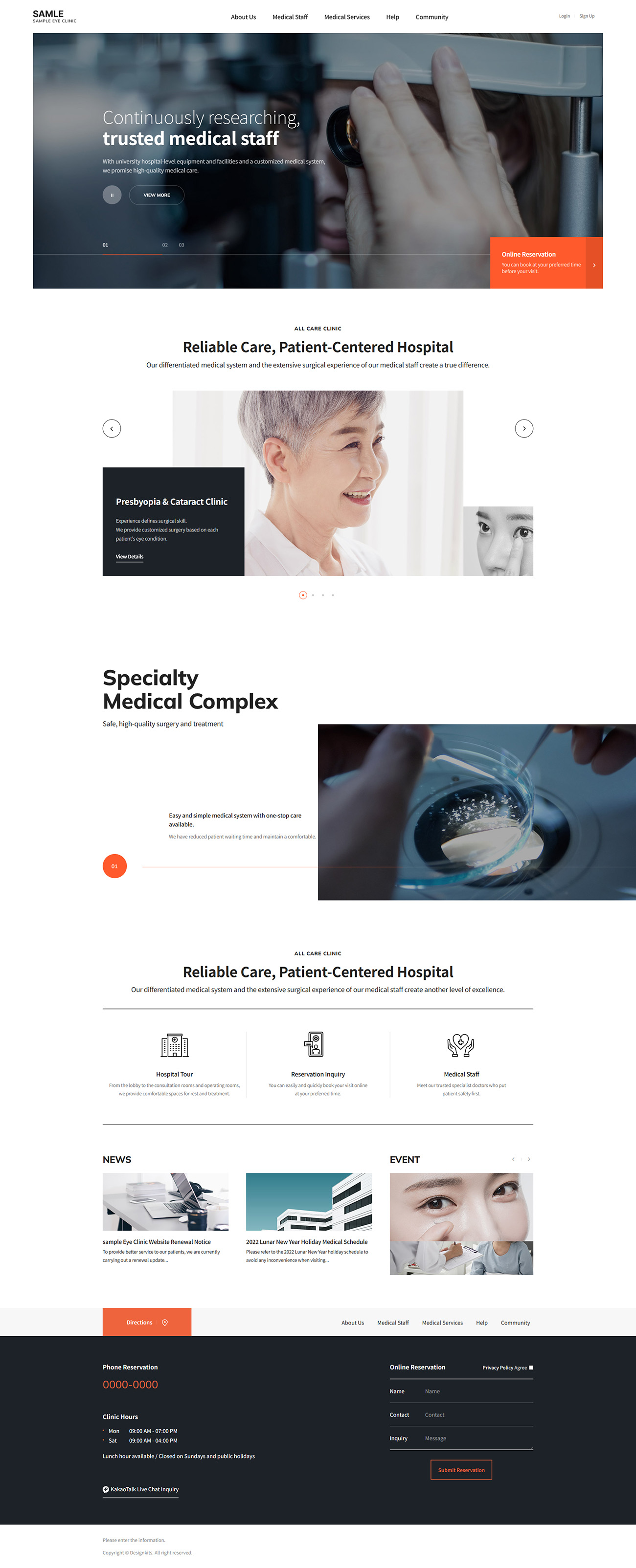 Eye Clinic Website Template Ophthalmology Medical Hospital Responsive UI UX