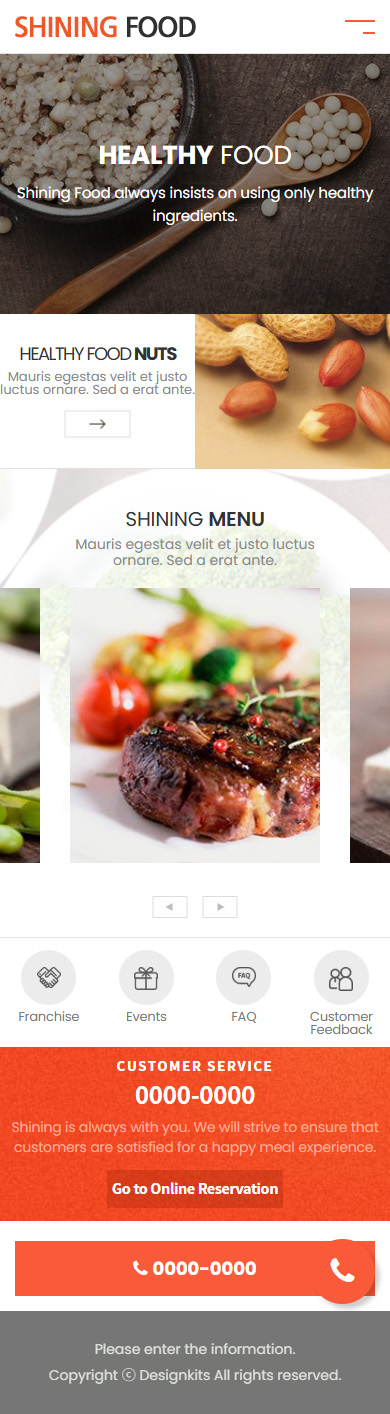Healthy Food & Restaurant Website HTML Template mobile product image