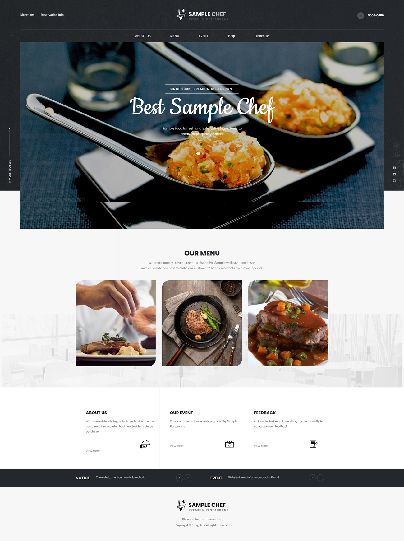 Premium Restaurant Chef HTML Website Template