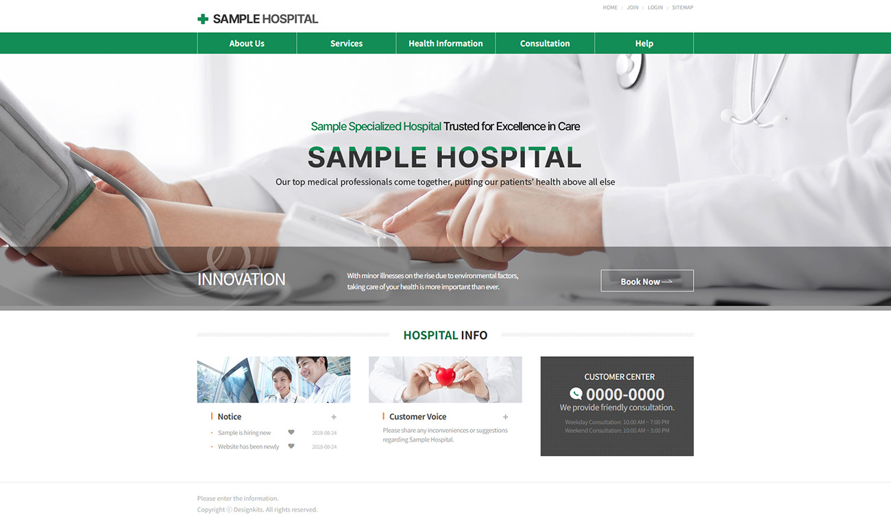 Modern Hospital & Healthcare Website HTML Template pc product image