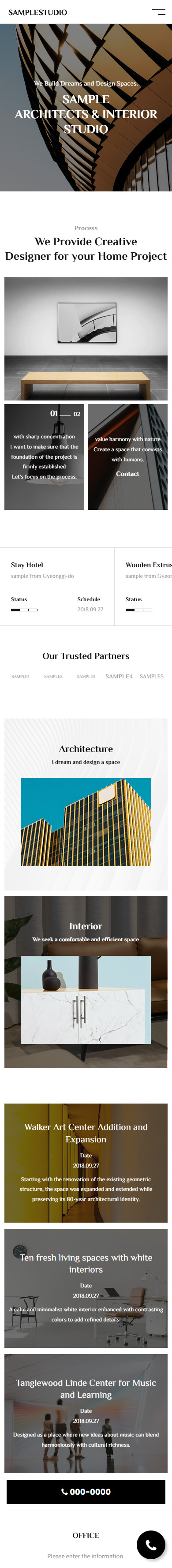 Architecture Interior Design Website Template Modern Studio Responsive UI UX mobile product image