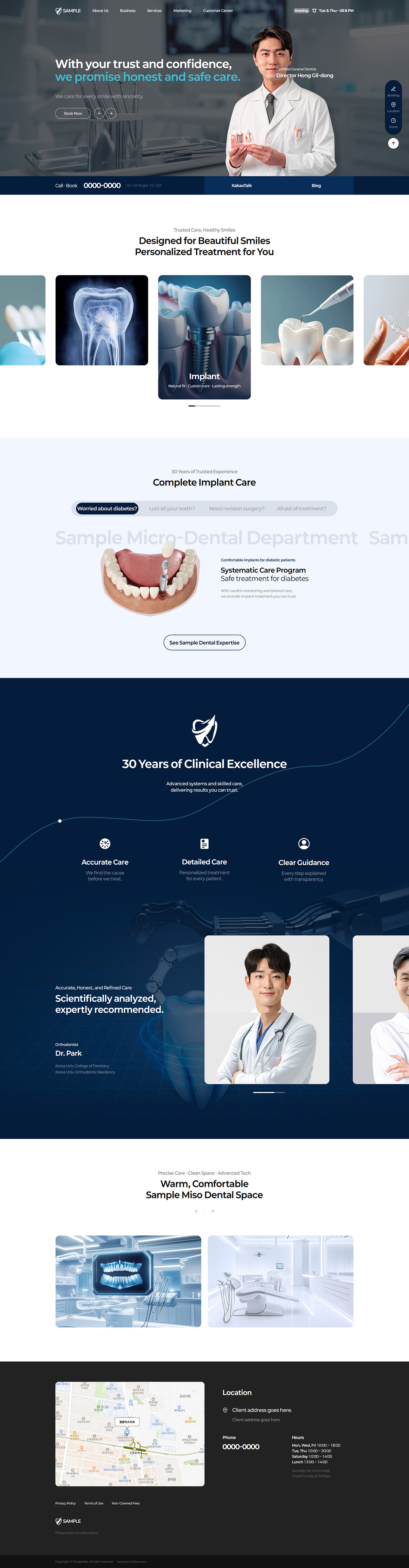 Dental Clinic Website Template Modern Dentist Medical Hospital Responsive UI UX