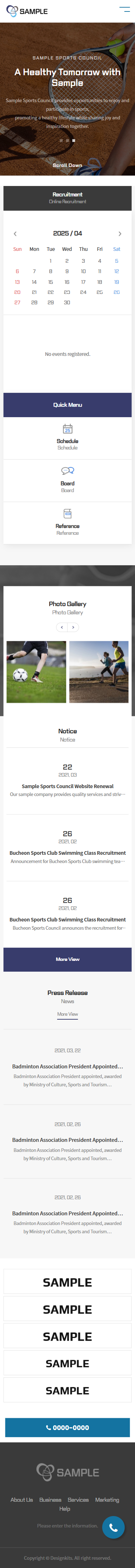 Sports Council Organization HTML Website Template mobile product image