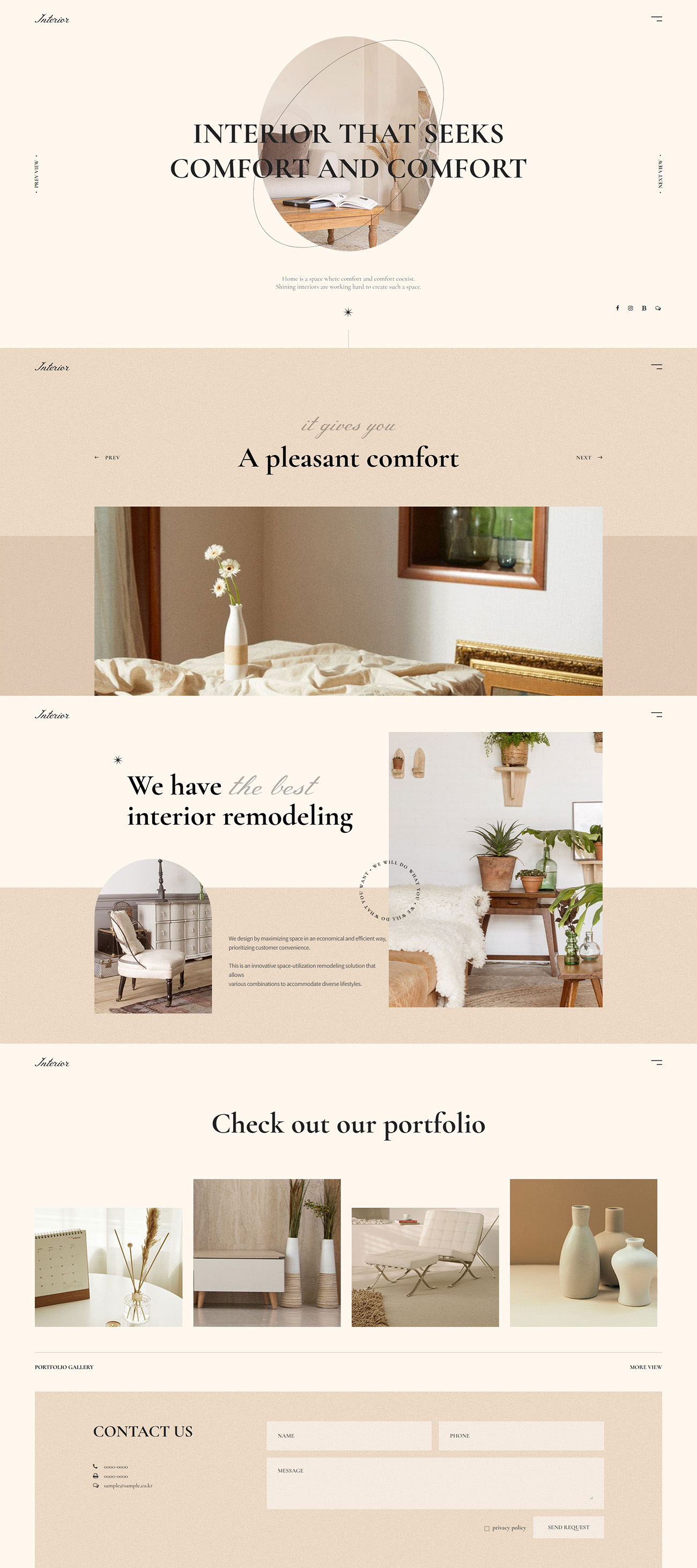 Interior Design Website Template Minimalist Home Interior Responsive UI UX