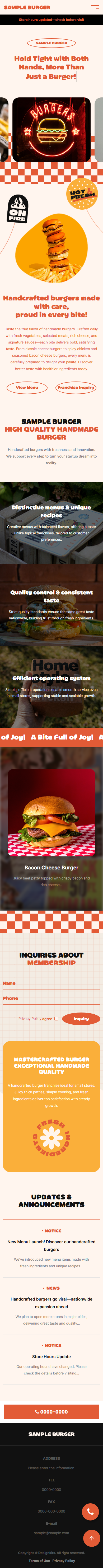 Burger Restaurant Website Template Fast Food Responsive UI UX mobile product image