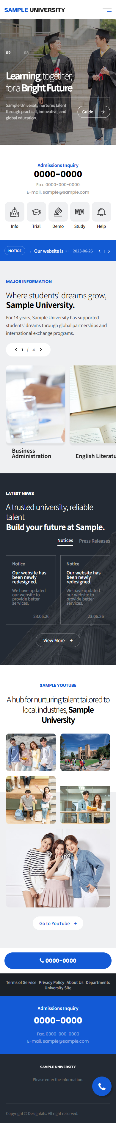 Modern University Website Template for Colleges, Universities & Higher Education mobile product image