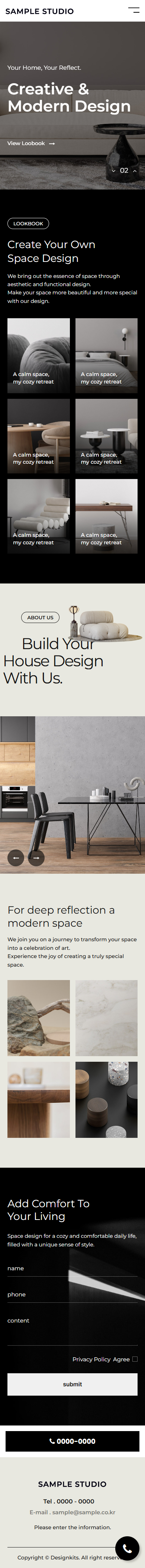 Interior Design Website Template Contemporary Home Interior Responsive UI UX mobile product image