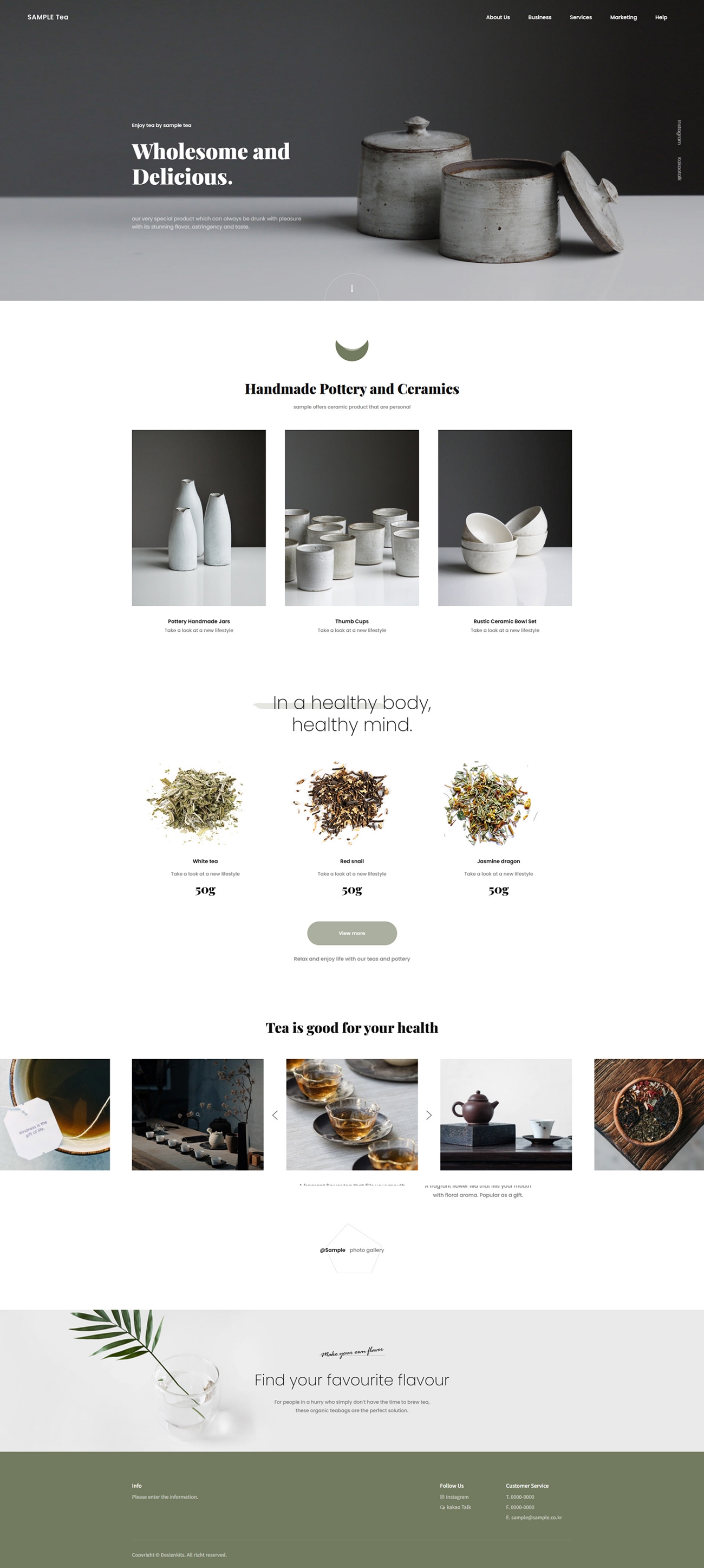Premium Tea & Ceramics Website Template for Artisan Lifestyle Brands