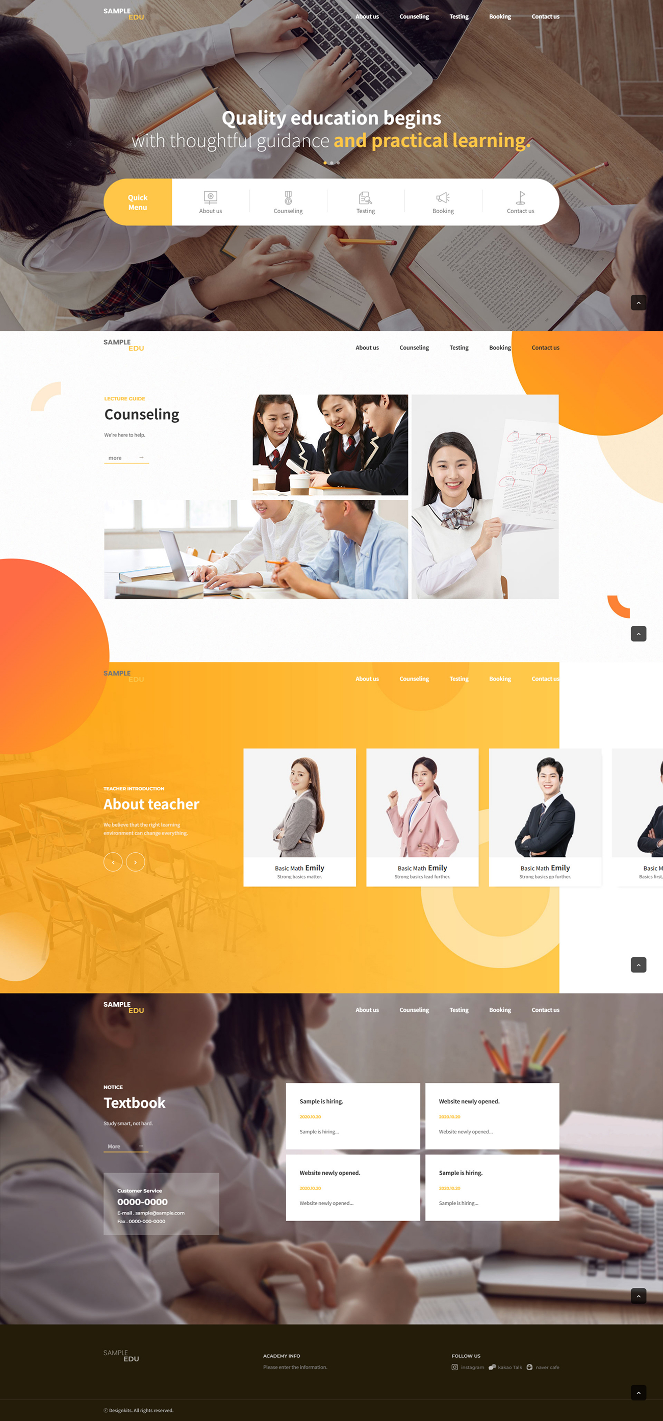 Education Academy UI Template with Counseling and Booking System