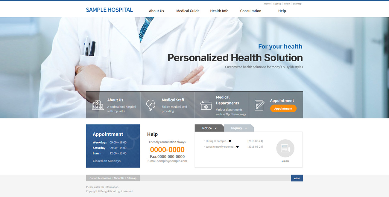 Hospital Appointment & Medical Services Website HTML Template