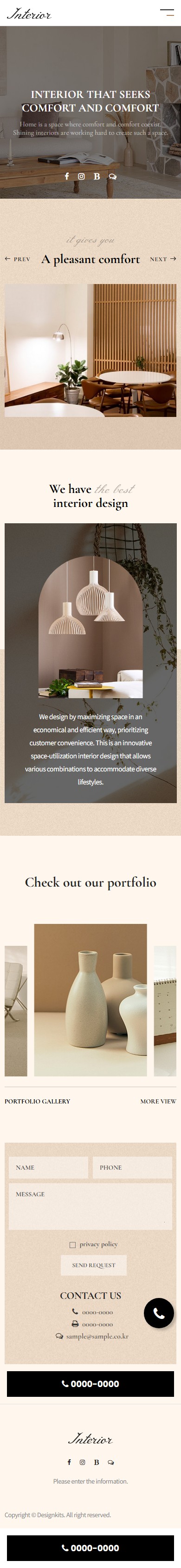 Interior Design Website Template Minimalist Home Interior Responsive UI UX mobile product image