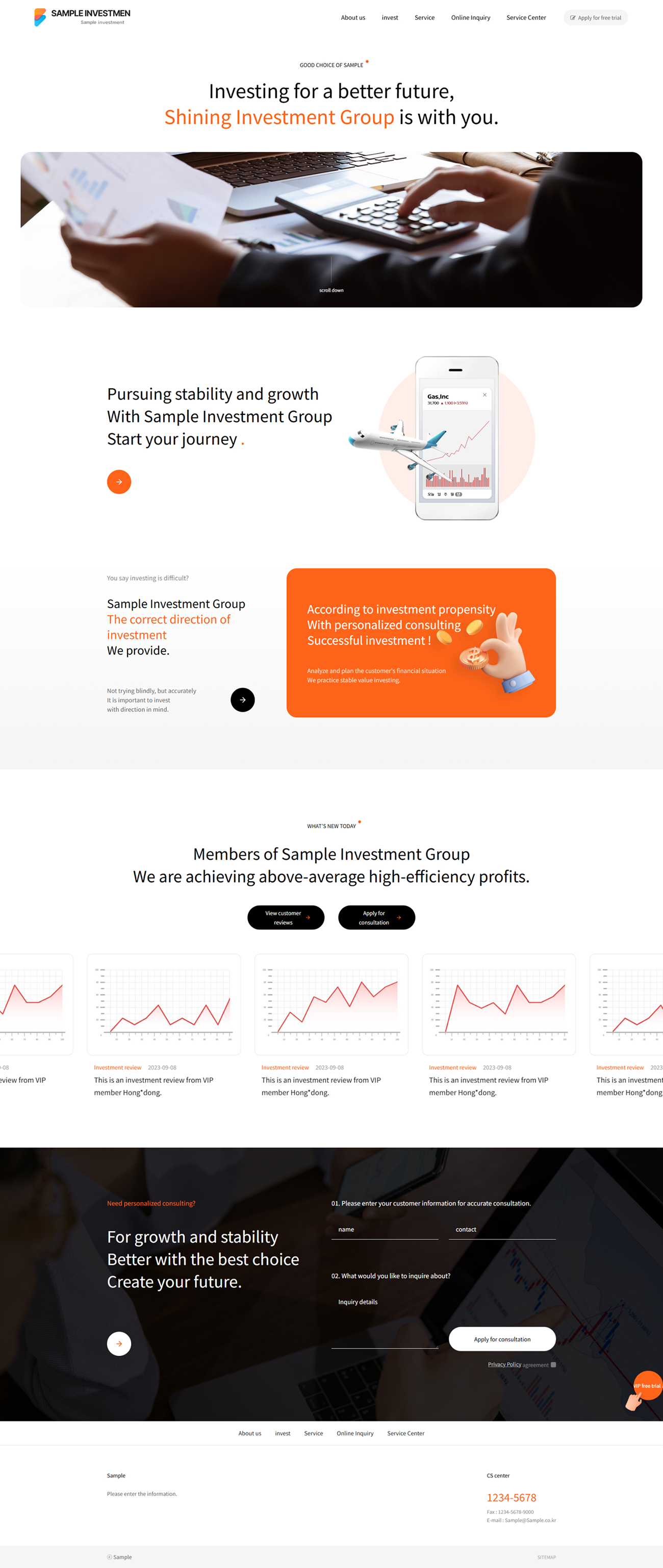 Investment & Financial Consulting Website UI Template