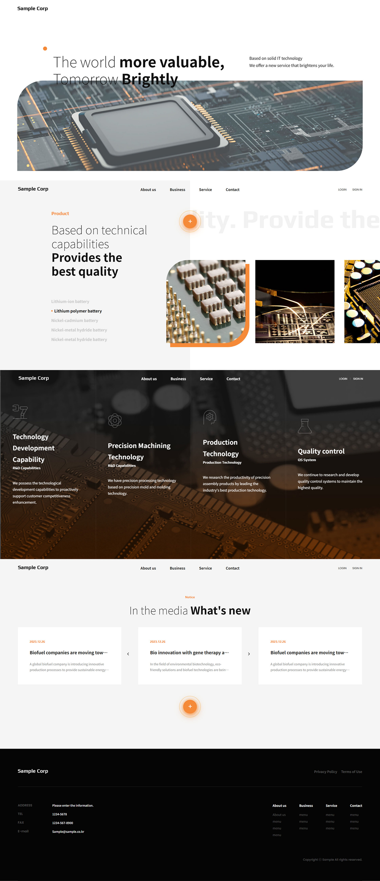 Technology Manufacturing Website Template for Electronics, Semiconductor & Industrial Innovation