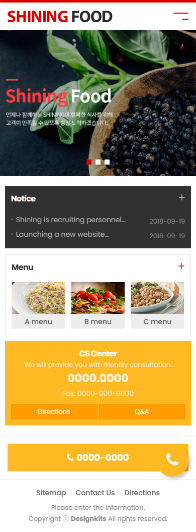 Restaurant & Food Menu Showcase Website HTML Template mobile product image