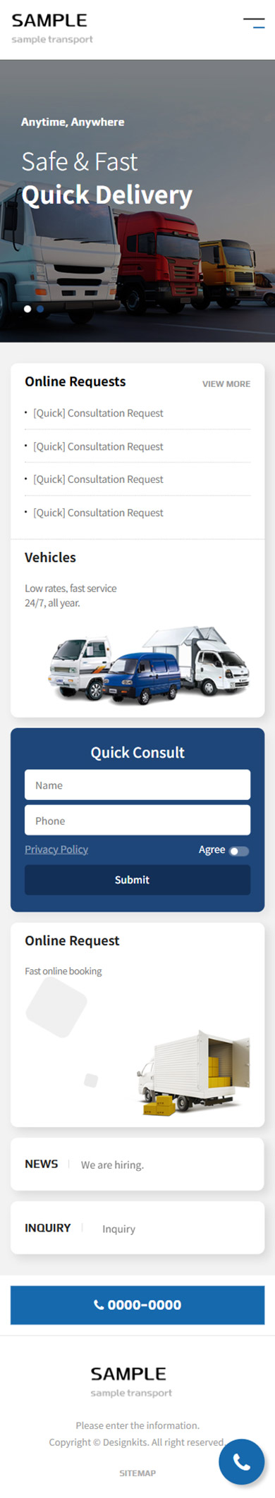 Logistics & Delivery Service Website HTML Template mobile product image