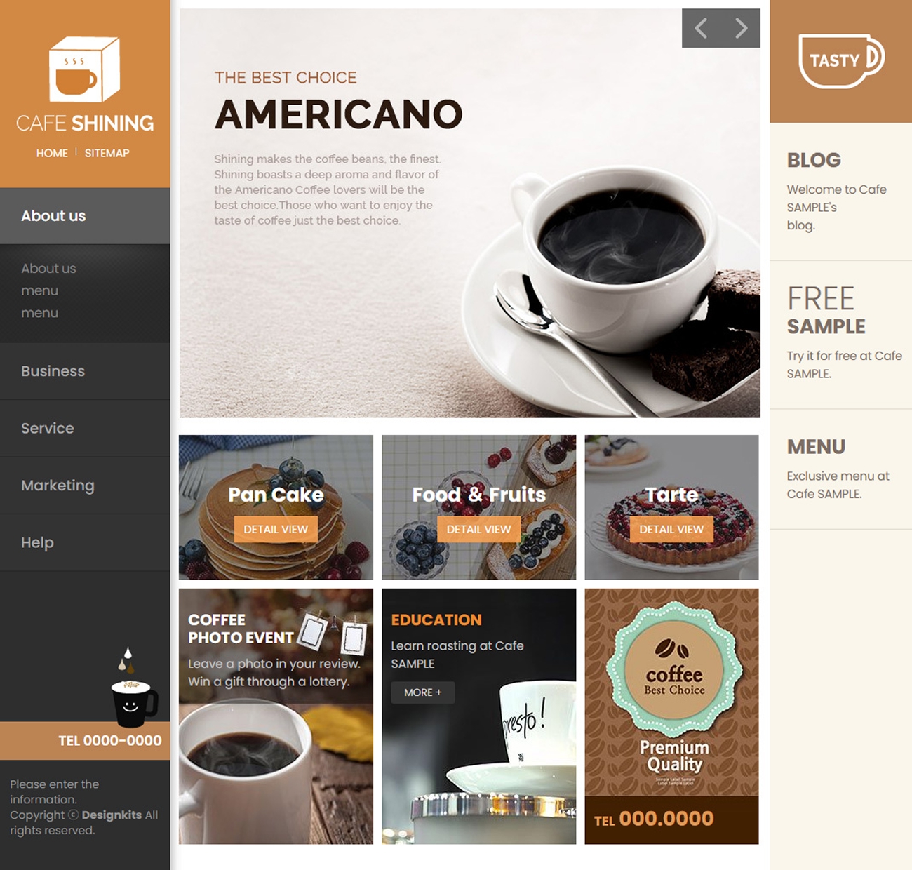 Cafe & Coffee Shop Website HTML Template