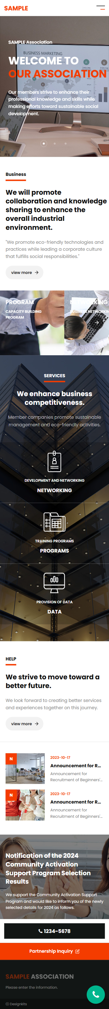 Business Association Website UI Template for Networking and Programs mobile product image