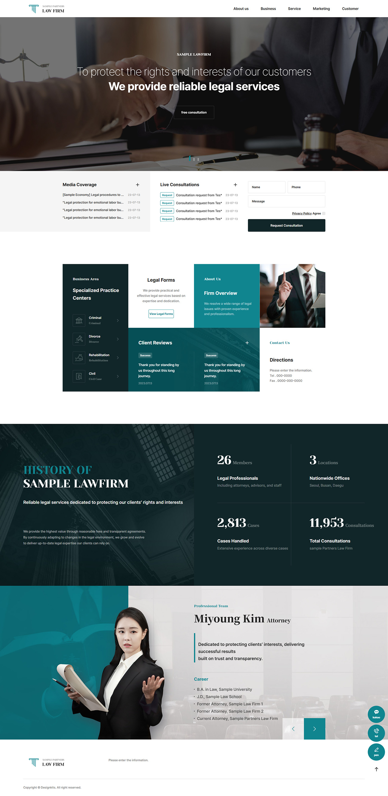 Law Firm Website Template Attorney Legal Services Responsive UI UX