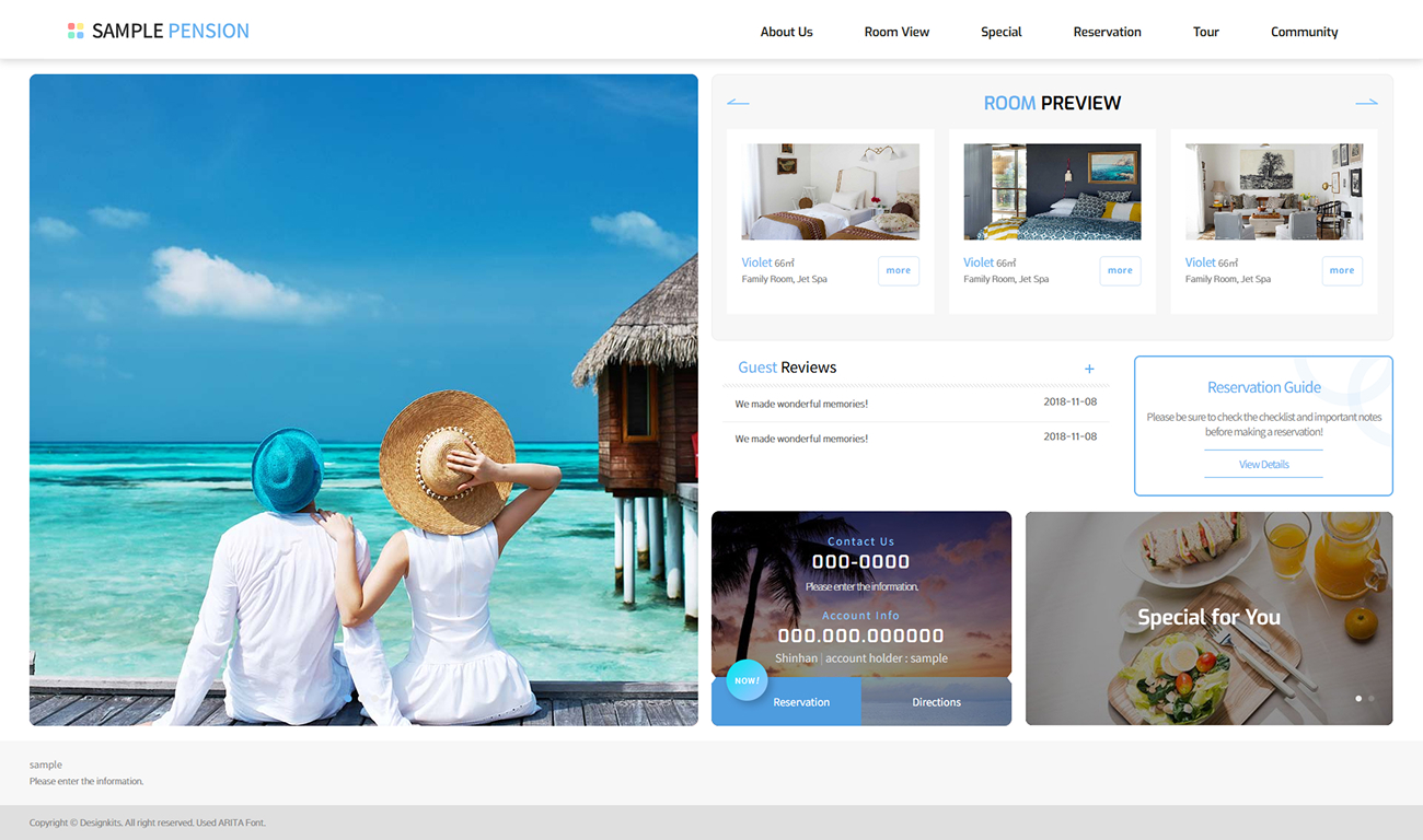 Beach Accommodation & Vacation Stay Website HTML Template pc product image