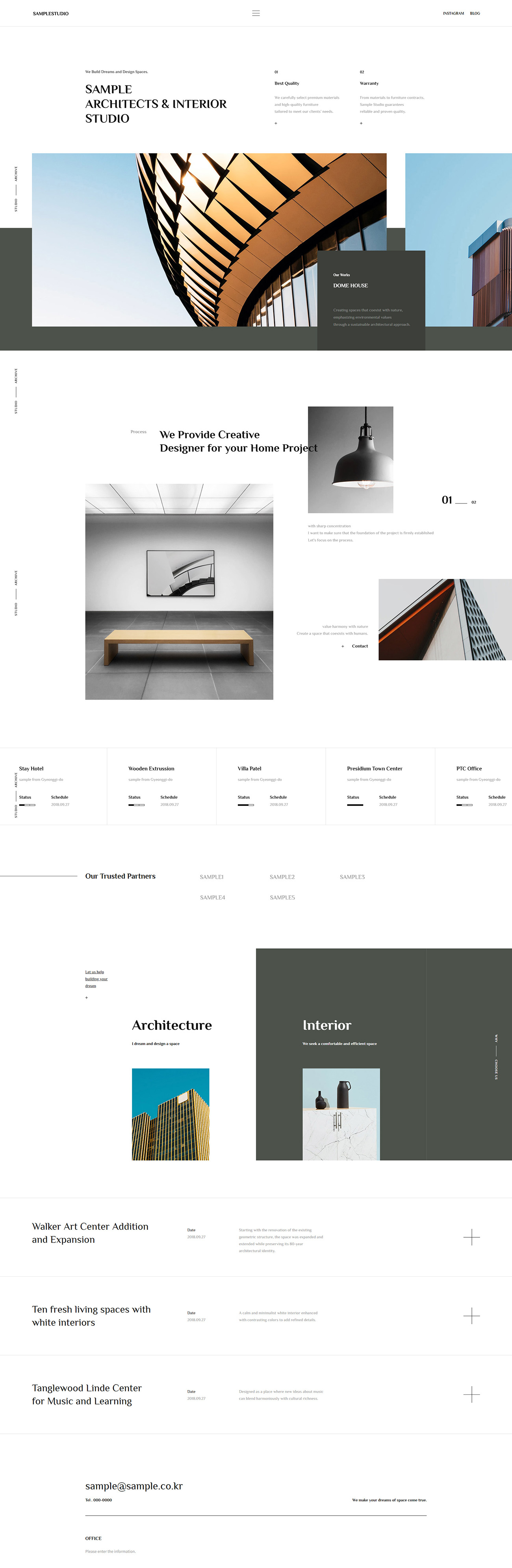 Architecture Interior Design Website Template Modern Studio Responsive UI UX