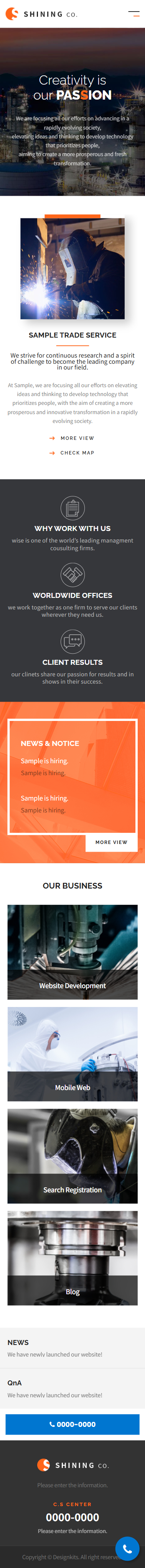 Industrial Corporate Business Website HTML Template mobile product image